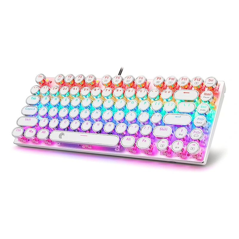 81Keys yozuv mashinkasi Mexanik klaviatura Rainbow