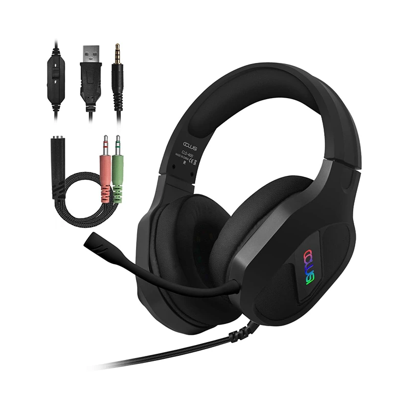 O'yin eshitish vositasi 3,5 mm simli RGB sozlanishi