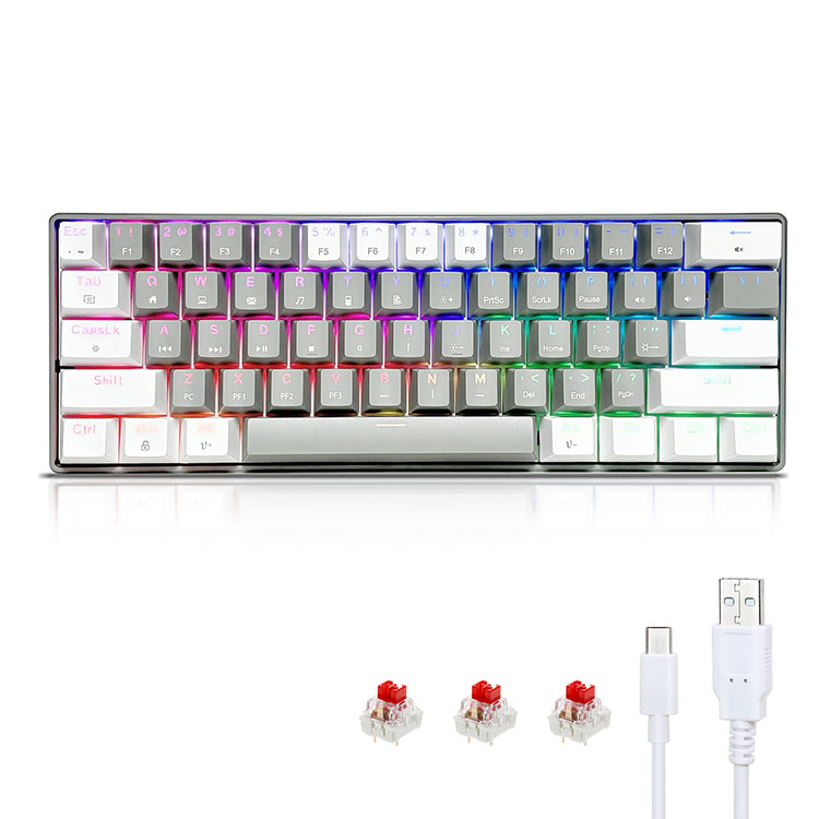 Portativ 60% RGB mexanik oʻyin klaviaturasi